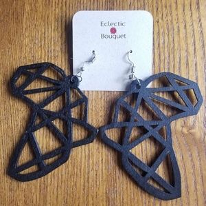 BLACK WOOD AFRICAN  EARRINGS